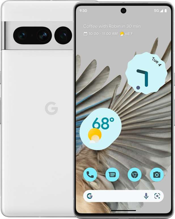 [Тюмень, Сочи и возм. др] Смартфон Google Pixel 7 Pro 12/128 ГБ USA, снежно-белый (с картой Пэй, цена зависит от аккаунта)