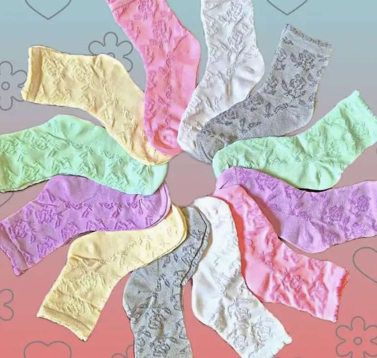 Носки детские для девочки, набор 6 пар, ажурные, хлопок