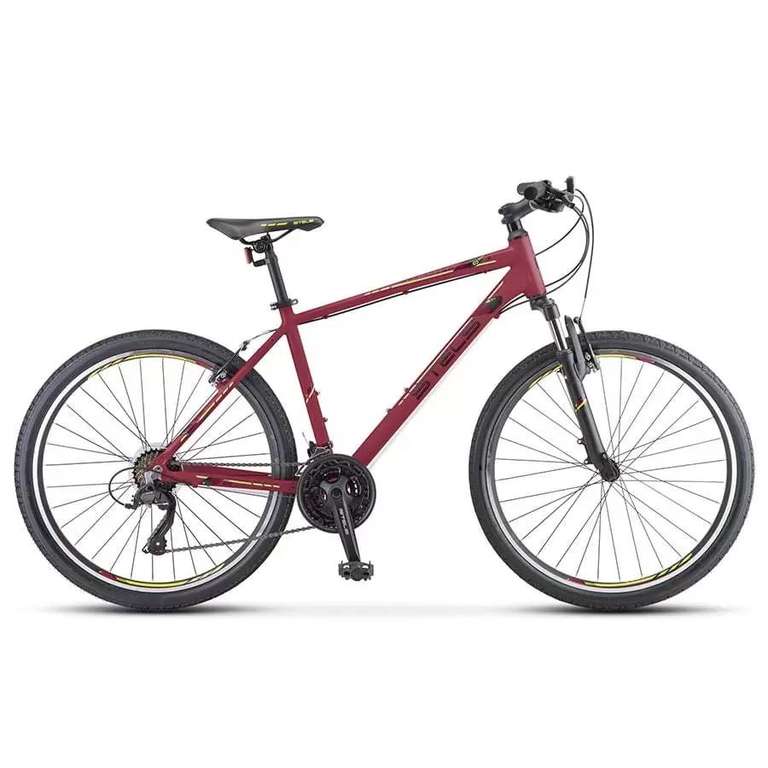 Велосипед STELS Navigator 590 V K010 2021 18" бордовый/салатовый