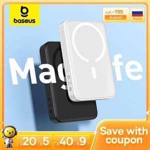 [11.11] Внешний аккумулятор Baseus Magnetic Mini 20W, 10000 mAh (проводная и беспроводная зарядка, MagSafe)
