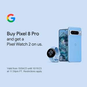 Смартфон Pixel 8 Pro + смарт-часы Pixel Watch 2 за $999 (из США, нет прямой доставки и оплаты, цена по курсу ЦБ)