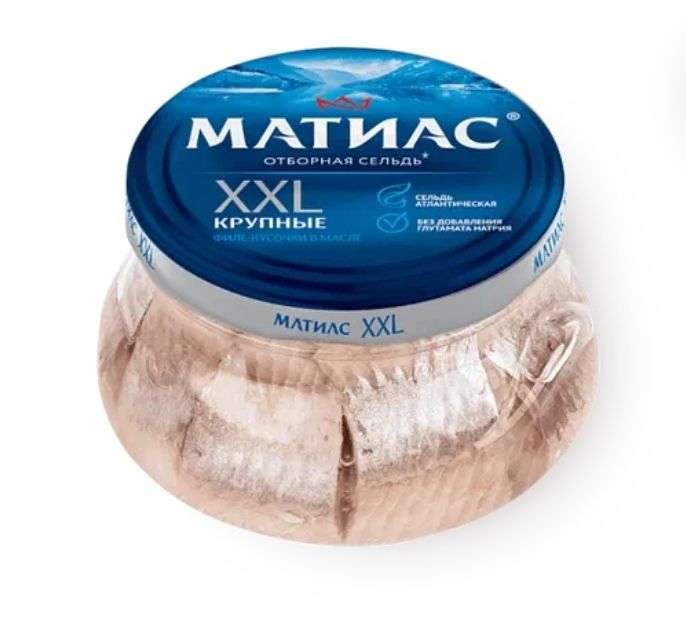 Сельдь Матиас XXL кусочки в масле, 260 г