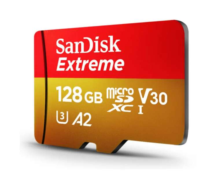 Карта памяти SanDisk 128 ГБ Class 10, V30, A2, UHS-I U3, R/W 170/90 МБ/с, адаптер на SD