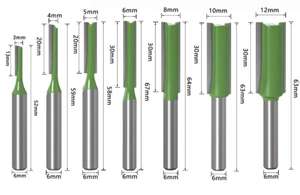Набор кромочных фрез по дереву, 7 шт. Хвостовик 6 мм.