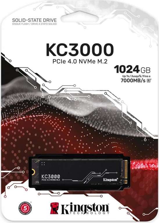 SSD диск Kingston KC3000/1 TB/PCI-E 4.0 x4 (SKC3000S/1024G)