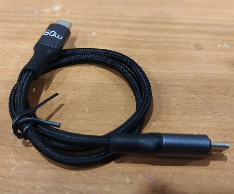 Кабель Rocoren 60W, USB Type-C на USB Type-C, длина 0.5м, цвет чёрно-серый
