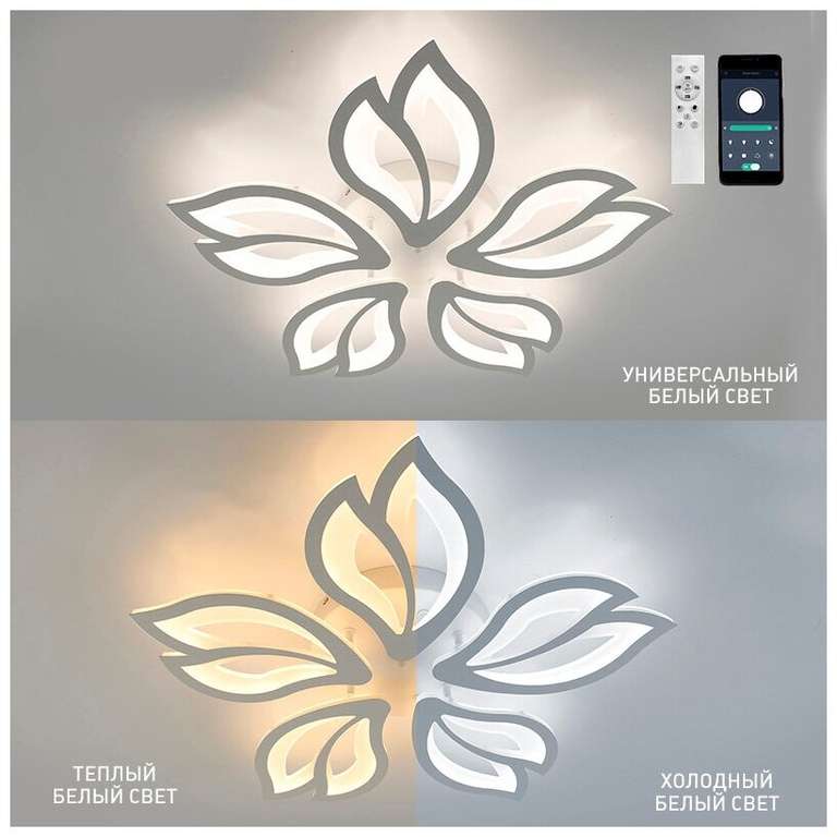 Управляемый светодиодный светильник ASTRA 120W 5F-APP 624x80-WHITE