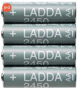 Аккумуляторы IKEA LADDA AA 2450 мАч (444 рубля за упаковку при покупке трёх упаковок)