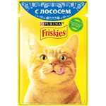 3 уп. Влажный корм Friskies для взрослых кошек, с лососем по 26 шт (85 г 1 шт)