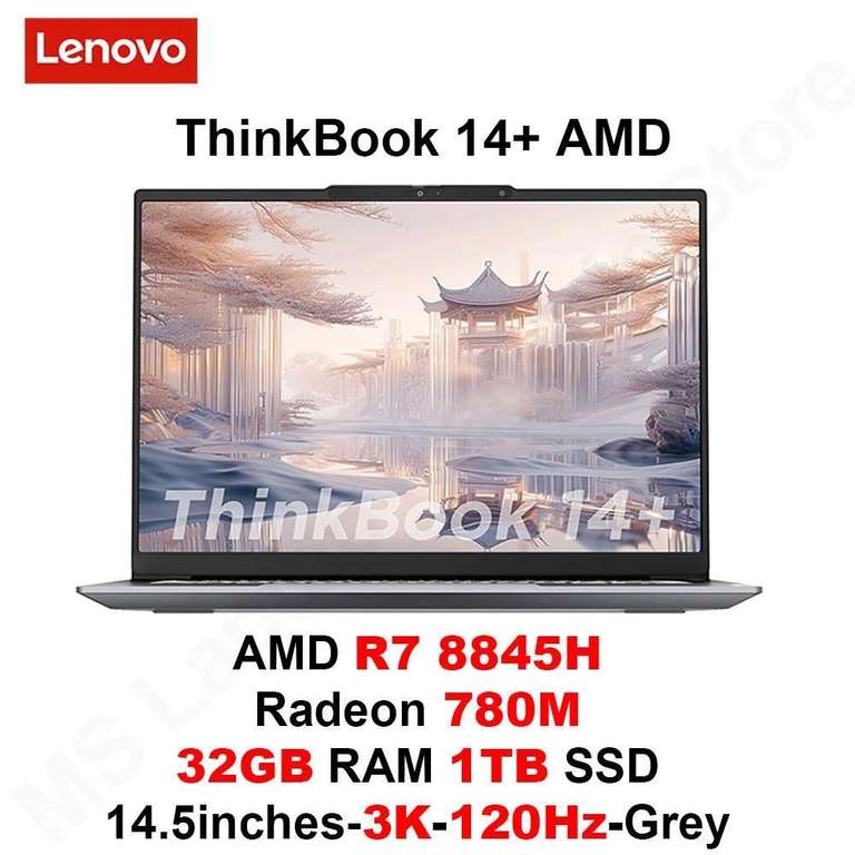 Ноутбук Lenovo ThinkBook14+ 2024 (14,5", R7-8845H, Radeon 780M, 32 ГБ ОЗУ, 1 ТБ SSD, 3K 120 Гц)