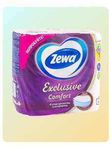 Туалетная бумага Zewa Exclusive Comfort 4 слоя (цена по карте Fix price)