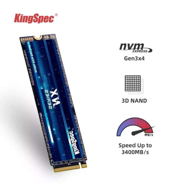 KingSpec SSD m.2 nvme объемом 1тб (2743₽) и объемом 2тб (4999₽)