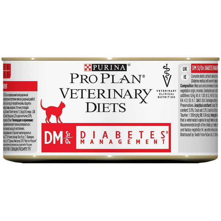 Влажный корм Pro Plan Veterinary Diets для кошек при диабете, 195 г х 3 шт (107₽/шт)
