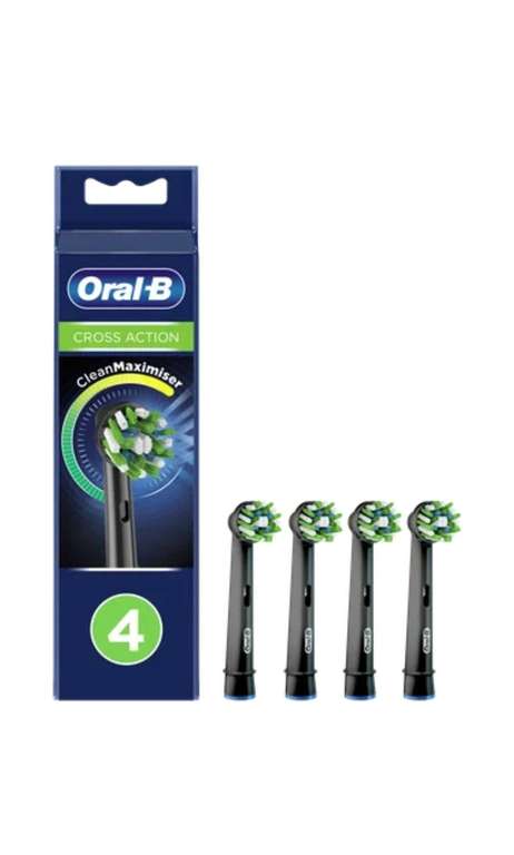 Набор насадок Oral-B Cross Action CleanMaximiser для электрической щетки, черный, 4 шт.