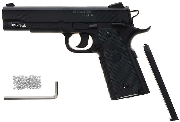 Пистолет пневматический Stalker S1911G (ан. "Colt 1911") к.4,5мм, 120 м/с,+250шар.+2182 бонуса