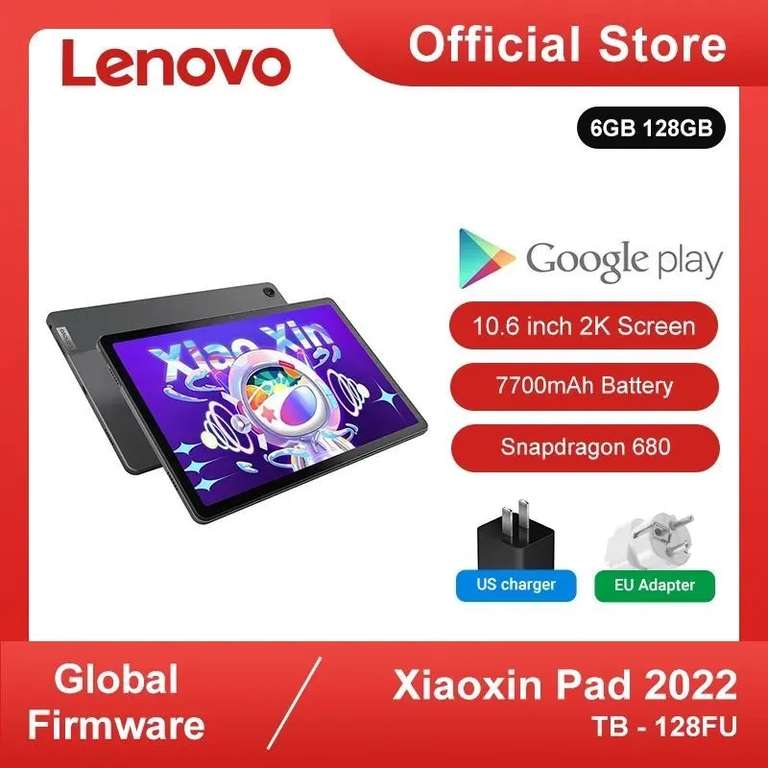 Планшет Lenovo Xiaoxin Pad 2022 6GB+128GB, 10.6", 128GB (из-за рубежа, с картой OZON)