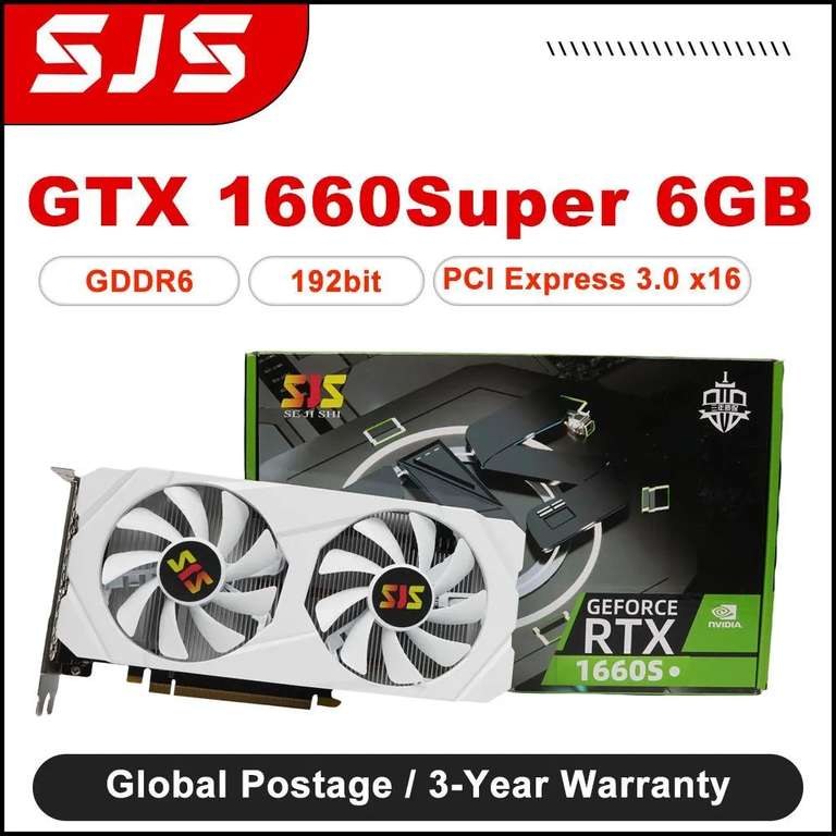 Видеокарта SJS GeForce GTX 1660 SUPER 6 ГБ (цена по ozon-карте, из-за рубежа)