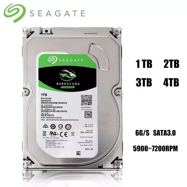 Жесткий диск Seagate barracuda1 ТБ SATA 6 ГБ/сек. HDD 7200 об/мин
