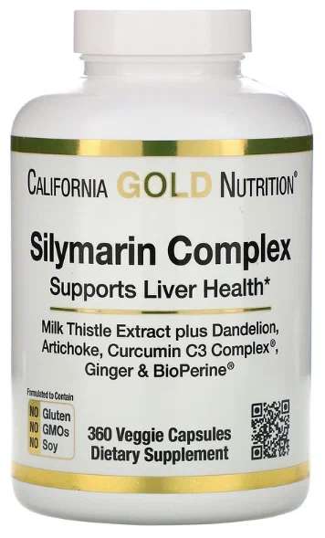 Силимариновый комплекс California Gold Nutrition Silymarin Complex капс., 360 шт.