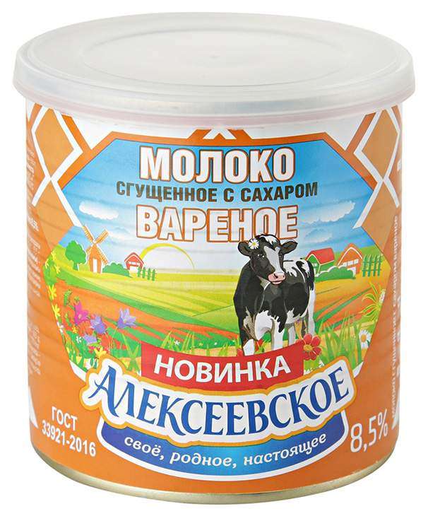 Молоко сгущенное Алексеевское вареное 8.5% гост 360 г