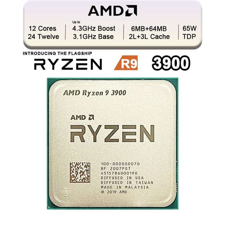 Процессор AMD Ryzen 9 3900 12-ядерный 24-поточный