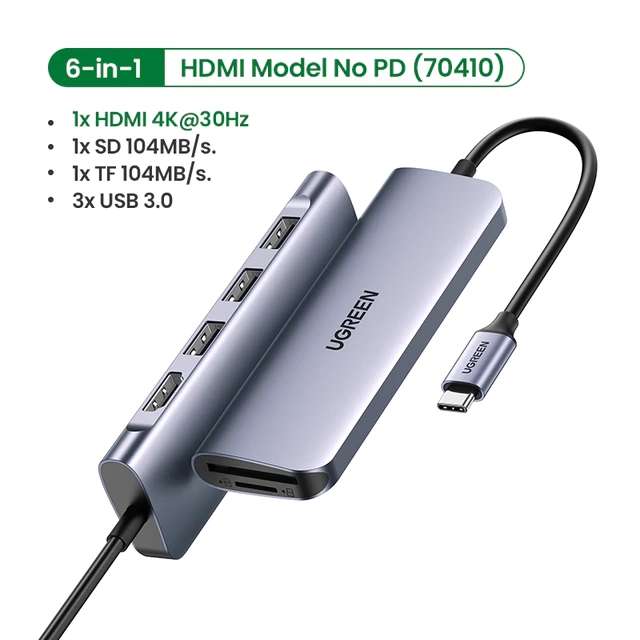 Ugreen 6-in-1 USB C HUB