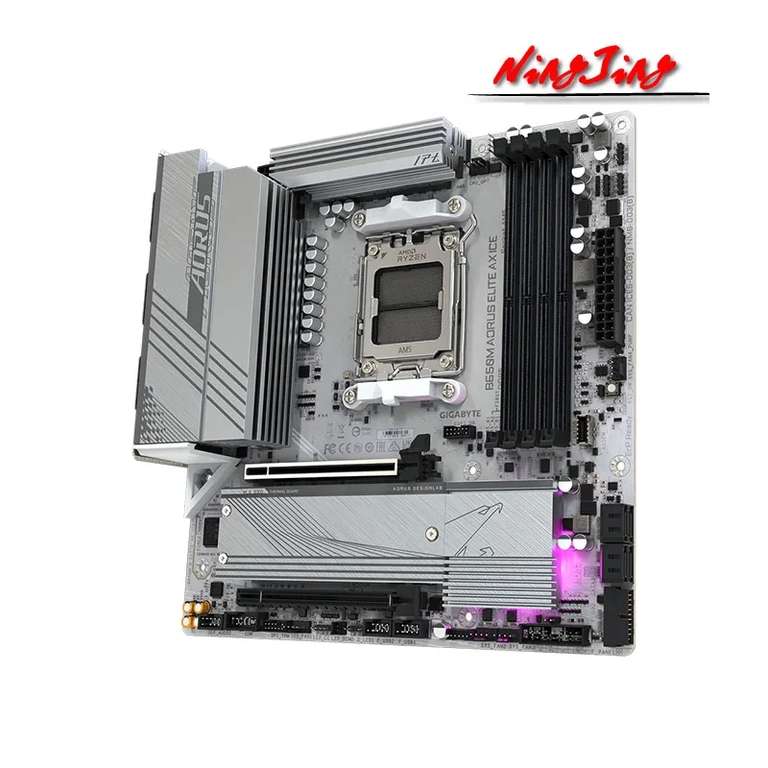 Материнская плата GIGABYTE B650M AORUS ELITE AX ICE (AM5, AMD B650, 4xDDR5-5200 МГц, 2xPCI-Ex16, 2xM.2, Micro-ATX )