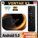 Смарт ТВ приставка VONTAR X3 Amlogic S905X3 Android 9.0, 4 ГБ/32 ГБ (из-за рубежа)