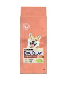 Сухой корм Dog Chow для взрослых собак с чувствительным пищеварением, с лососем, 14 кг