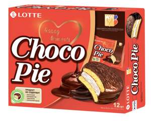 Печенье LOTTE Choco Pie бисквитное в шоколадной глазури, 12х28г