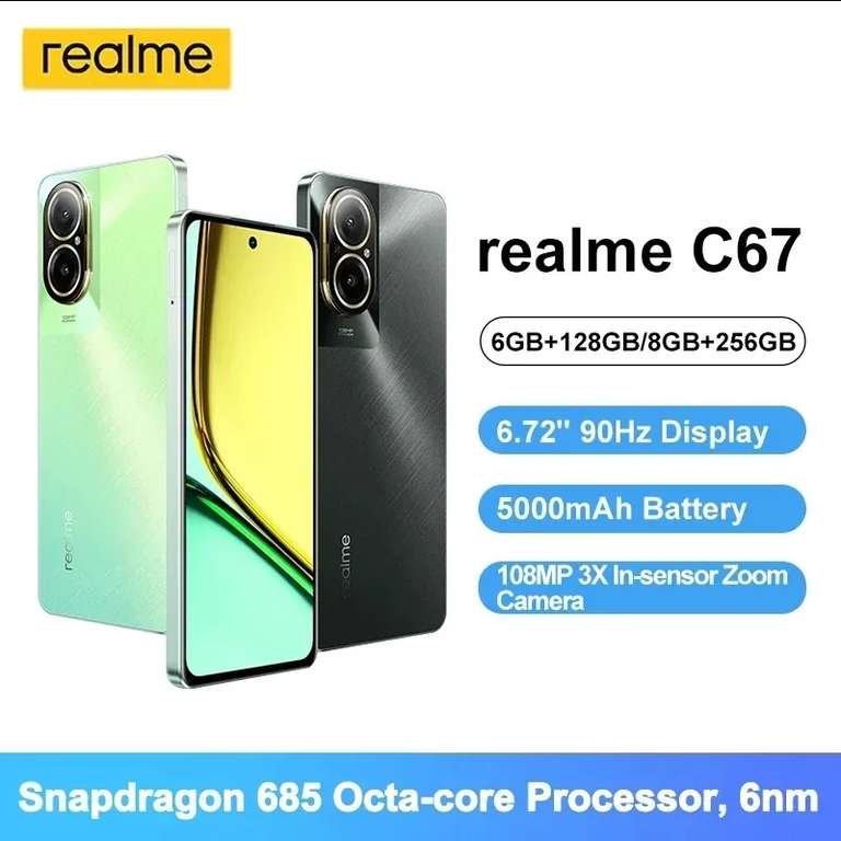 Смартфон Realme C67 6/128, 8/256 ГБ, NFC, Глобальная версия (из-за рубежа)