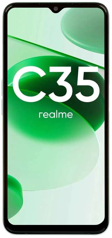 Смартфон realme C35 4/128 ГБ RU, зеленый и черный (в описании)