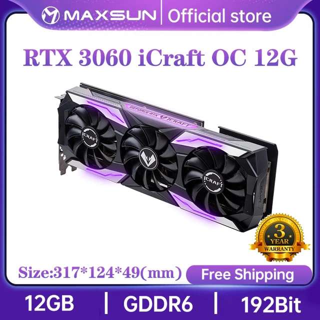 Видеокарта MAXSUN RTX 3060 iCraft OC 12G GDDR6 (новая)