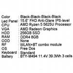 Ноутбук MSI Modern 15 черный 15.6" FullHD 1920x1080 IPS, AMD Ryzen 5 5625U, 6 х 2.3 ГГц, RAM 8 ГБ, SSD 256 ГБ, AMD Radeon Graphics, без ОС