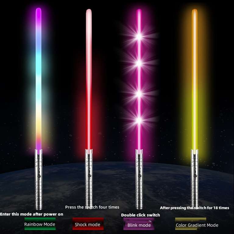 Световой меч из алюминиевого сплава с 4 звуковыми эффектами, 16 цветов.