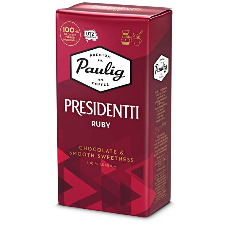 Кофе молотый Paulig Presidentti Ruby, 250 г на Tmall