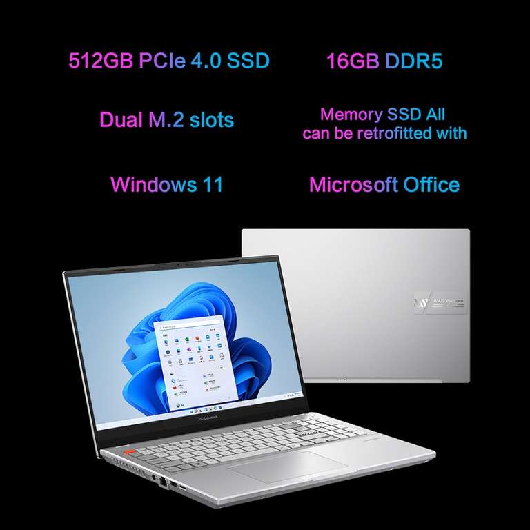 Ноутбук ASUS Vivobook Pro 15 OLED Slim (15,6" Oled 2880*1620 120hz R7-6800h Rtx 3060 16/512 win 11)