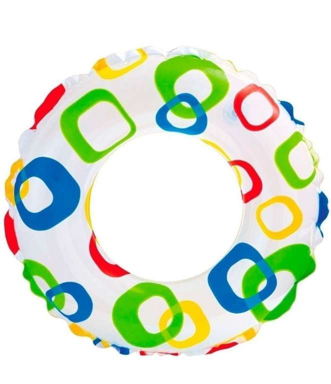 Детский надувной круг Intex Lively Print Swim Ring, размер 51х51см