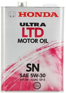Моторное масло Honda ULTRA LTD API SN/GF-5 SAE 5W-30 Синтетическое 4 л