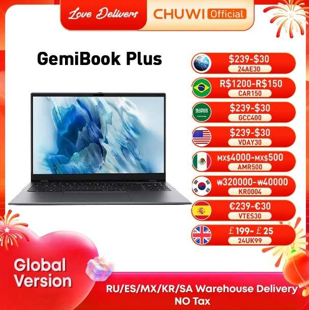 Ноутбук CHUWI GemiBook Plus, Intel N100, 16+512GB