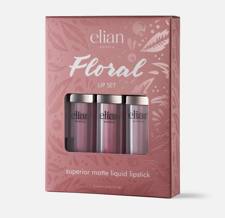 Набор для губ Elian Russia | Superior Matte Liquid Lipstick, Floral Lip Set