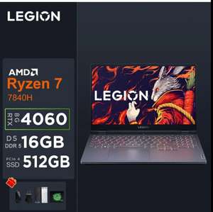 Ноутбук LENOVO LEGION R7000 15.6", AMD Ryzen 7 7840H (3.8 ГГц), RAM 16 ГБ, SSD 512 ГБ, NVIDIA GeForce RTX 4060 (из-за рубежа, с картой OZON)
