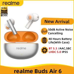 TWS наушники Realme Buds Air 6, Китайская версия, оранжевые и зеленые