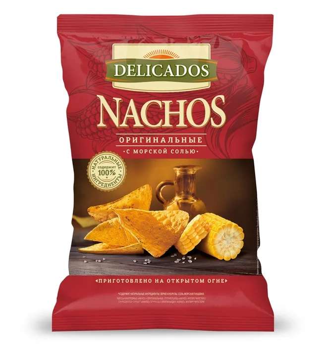 Чипсы кукурузные Delicados Nachos, оригинальные, 150 г