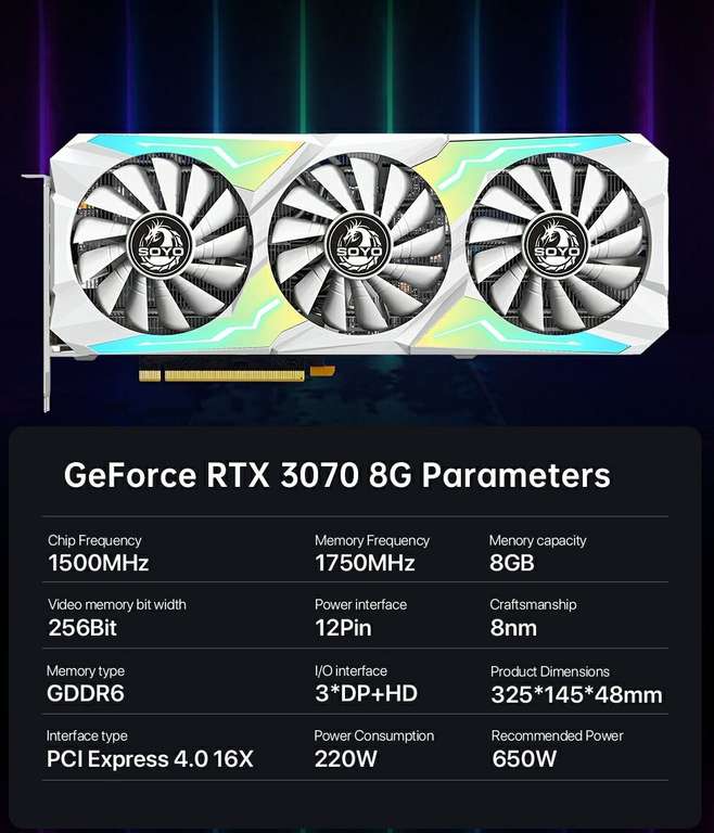 Видеокарта Soyo RTX 3070 8gb