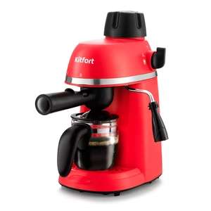 Рожковая кофеварка Kitfort красная КТ-760-1 (950₽ для новых пользователей, требуется товар-добивка)