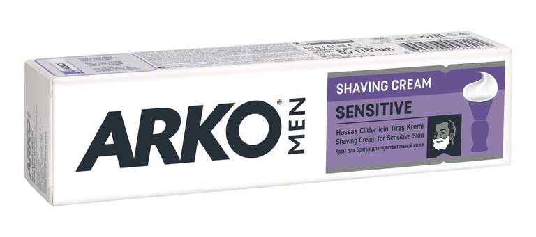 Крем для бритья ARKO Men Sensitive, 65 мл + 30 бонусов