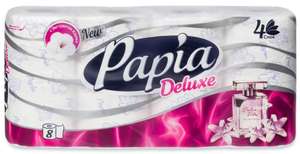 Туалетная бумага Papia Delux Dolce Vita 4 слоя, 8 рулонов