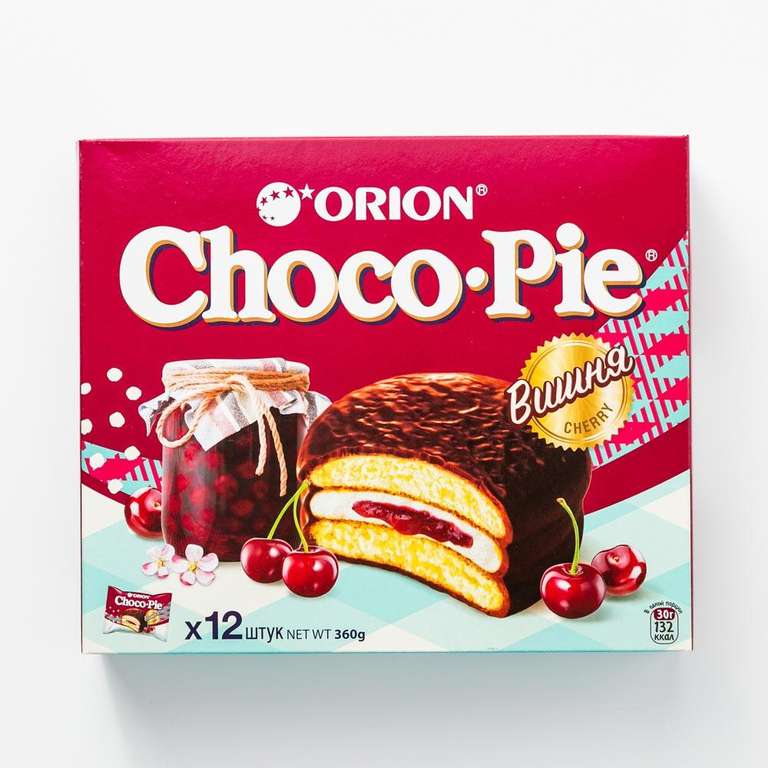 [Екб и др] Печенье Orion Чоко Пай вишня в глазури 360г (+другой вкус в описании)