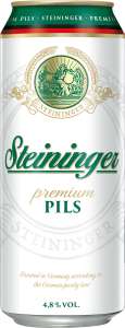 Пиво Штайнингер Пилс светлое фильтрованное ж/б 0,5 л